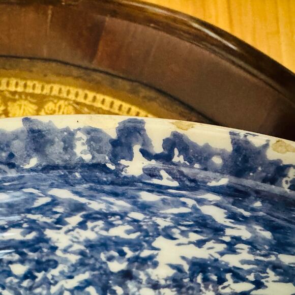 VillaWare Classic Hand Painted Made in Italy Blue Large Pasta Serving Bowl VTG - Picture 5 of 8